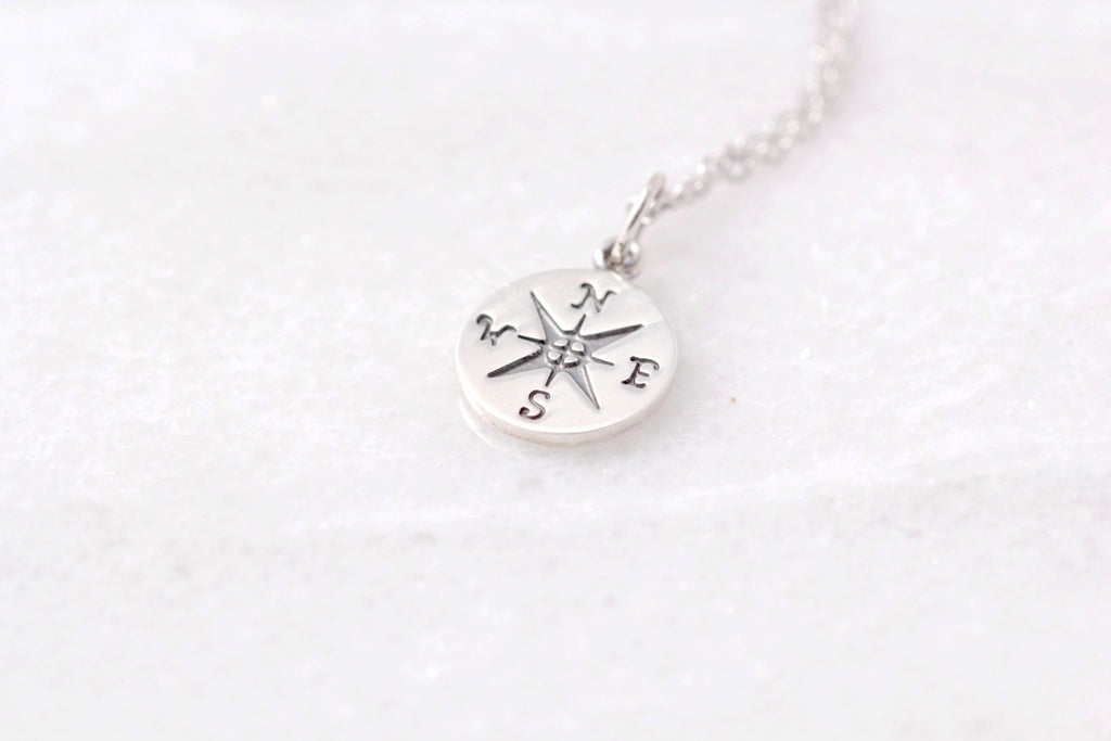Silver Compass Necklace