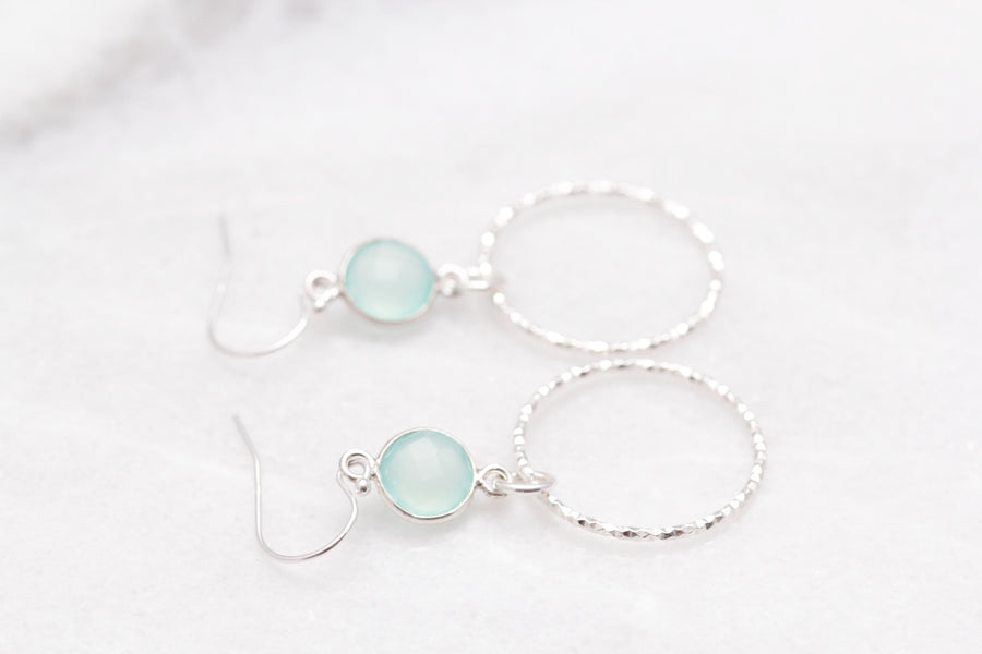 Gemstone Circle Earrings