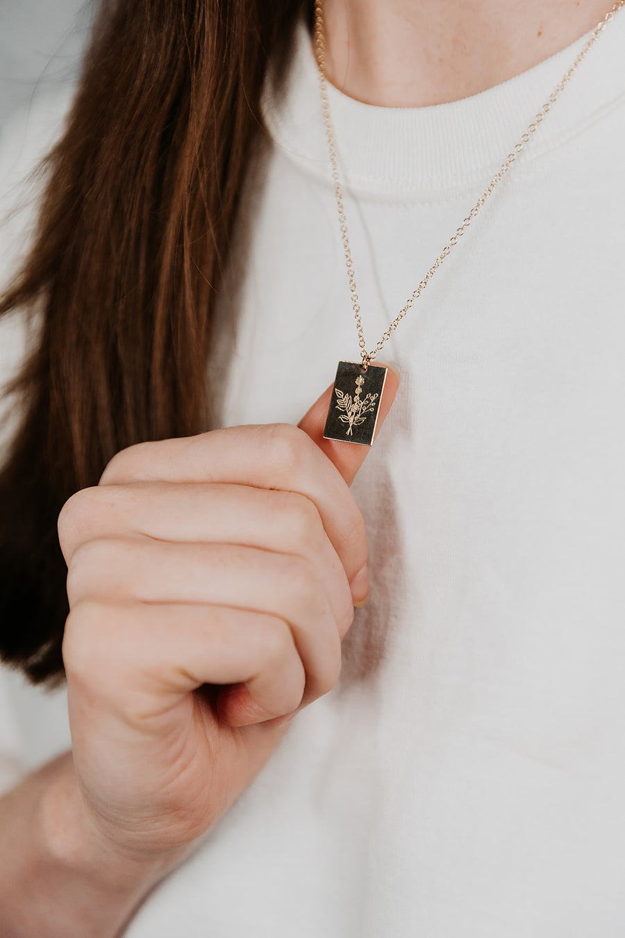 Rectangle Flower Necklace