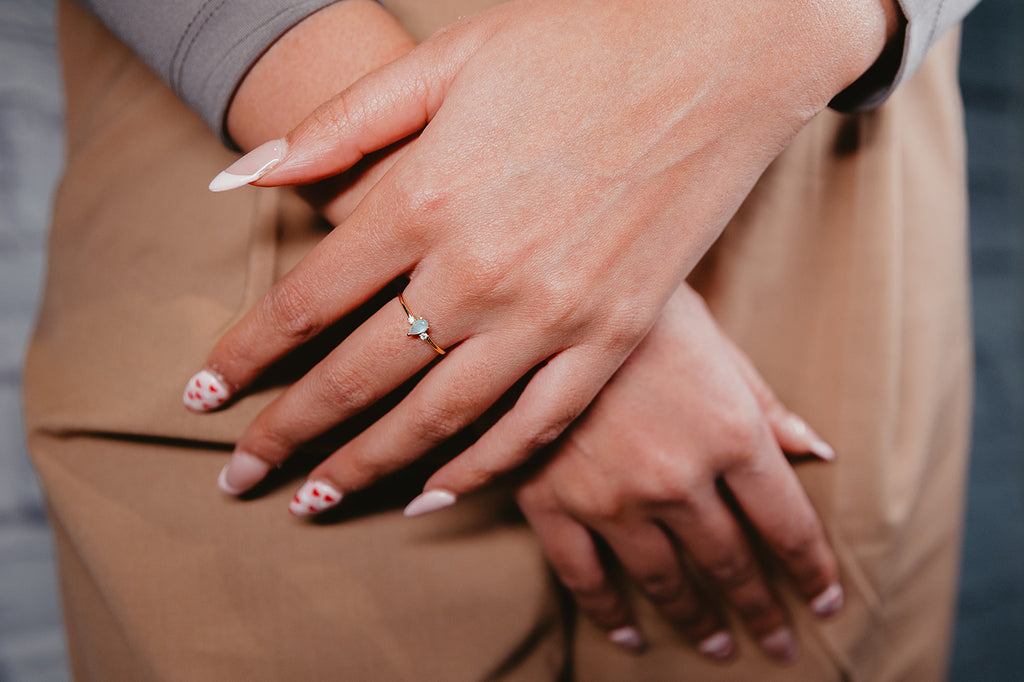 Triple Teardrop Gemstone Ring