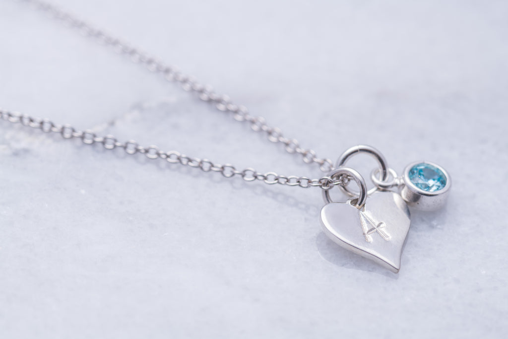 Initial Birthstone Necklace