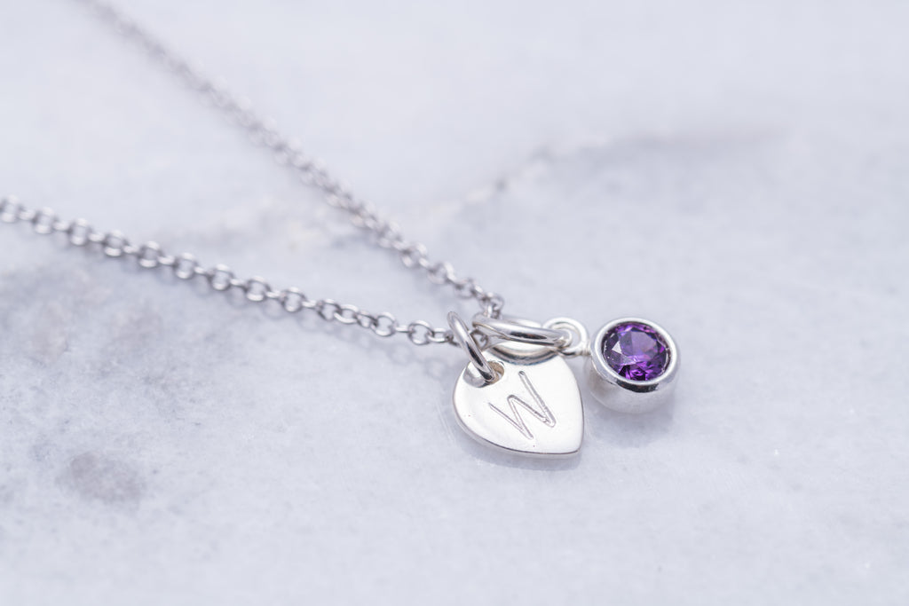Initial Birthstone Necklace