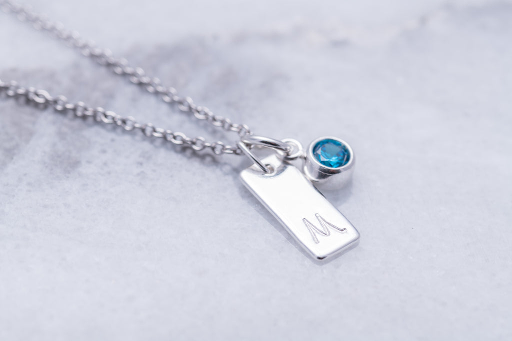 Initial Birthstone Necklace