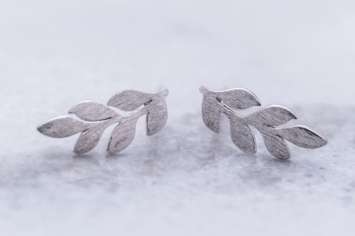 Brushed Leaf Studs