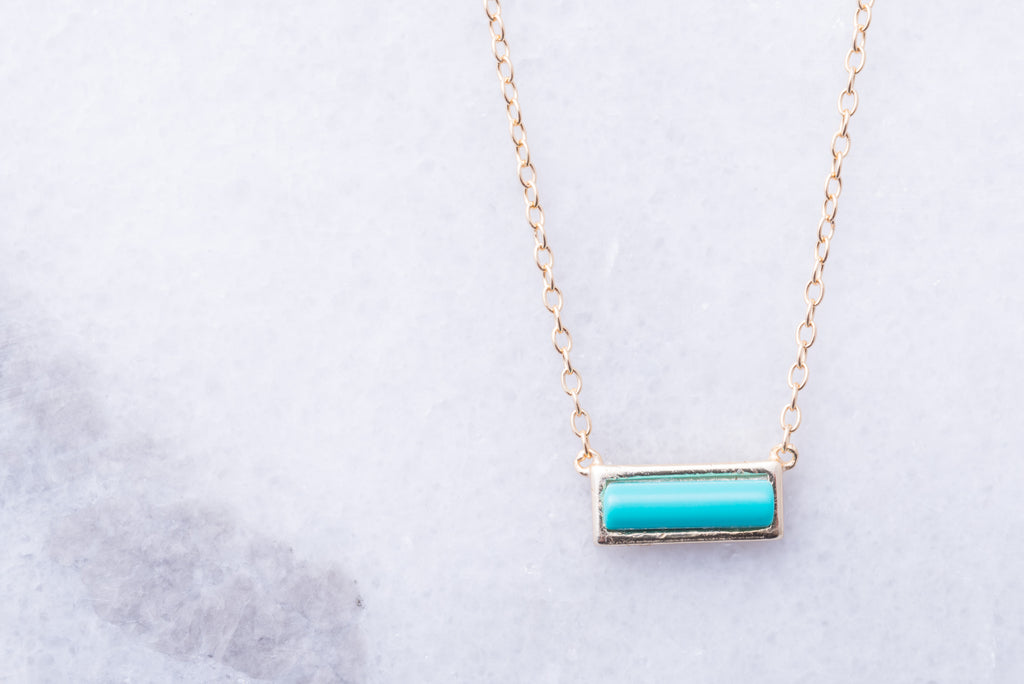 Gemstone bar necklace sales
