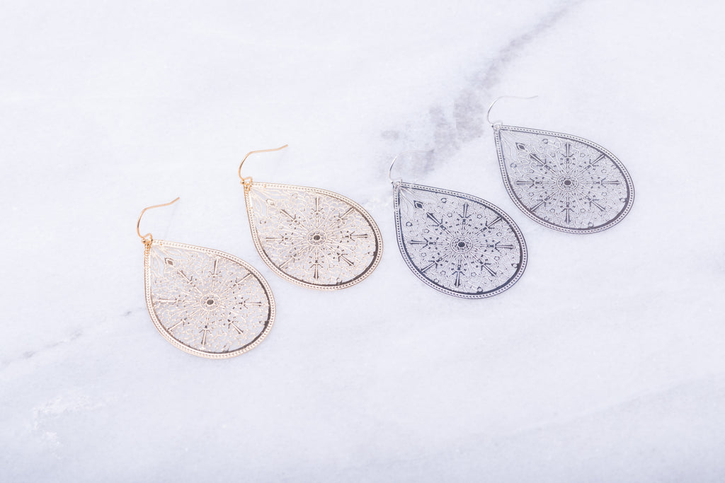 Teardrop Filigree Earrings
