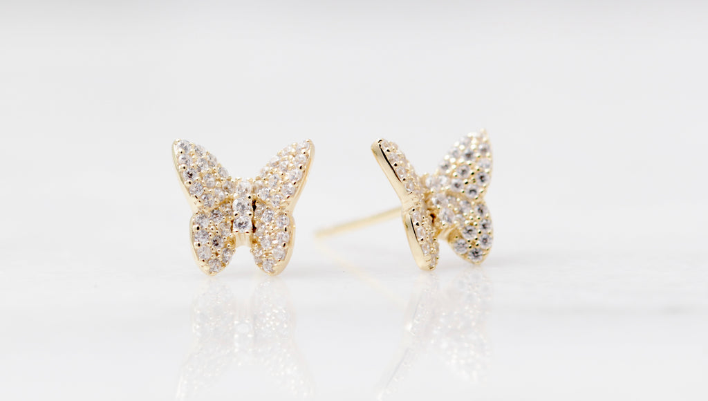 Pave Butterfly Studs