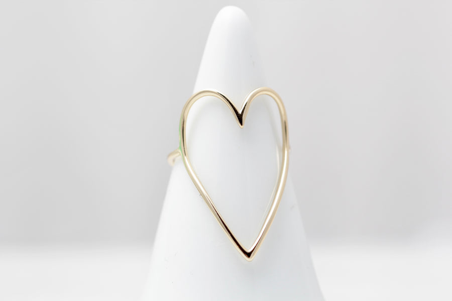 Large Open Heart Ring
