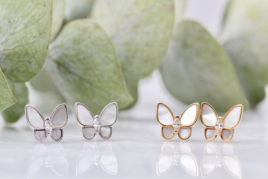 Mother of Pearl Butterfly Studs