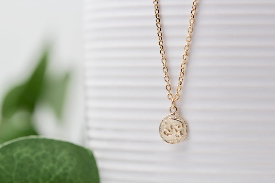 10K Double Sided Zodiac Necklaces