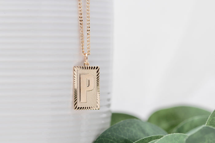 Gold Filled Letter Pendant Necklace
