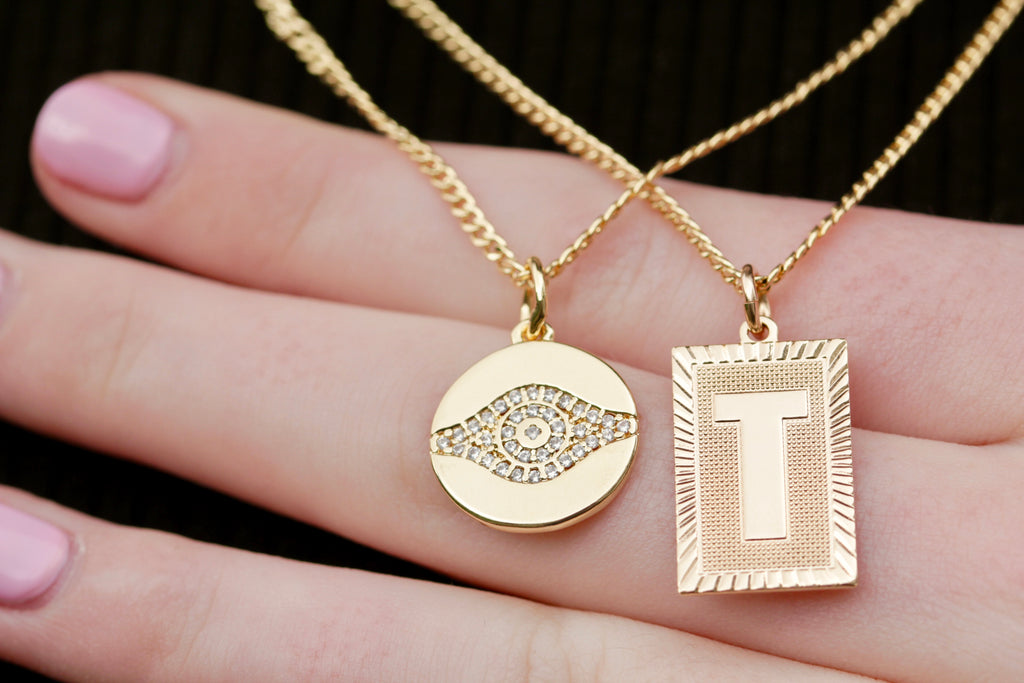 Gold Filled Letter Pendant Necklace