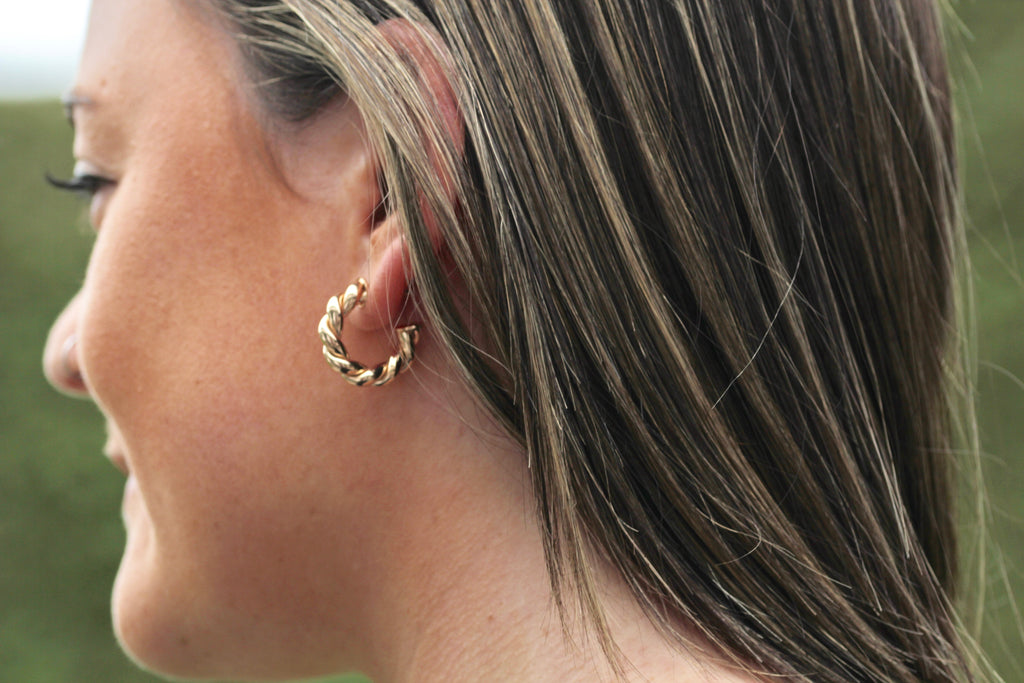 Chunky Twist Open Hoops