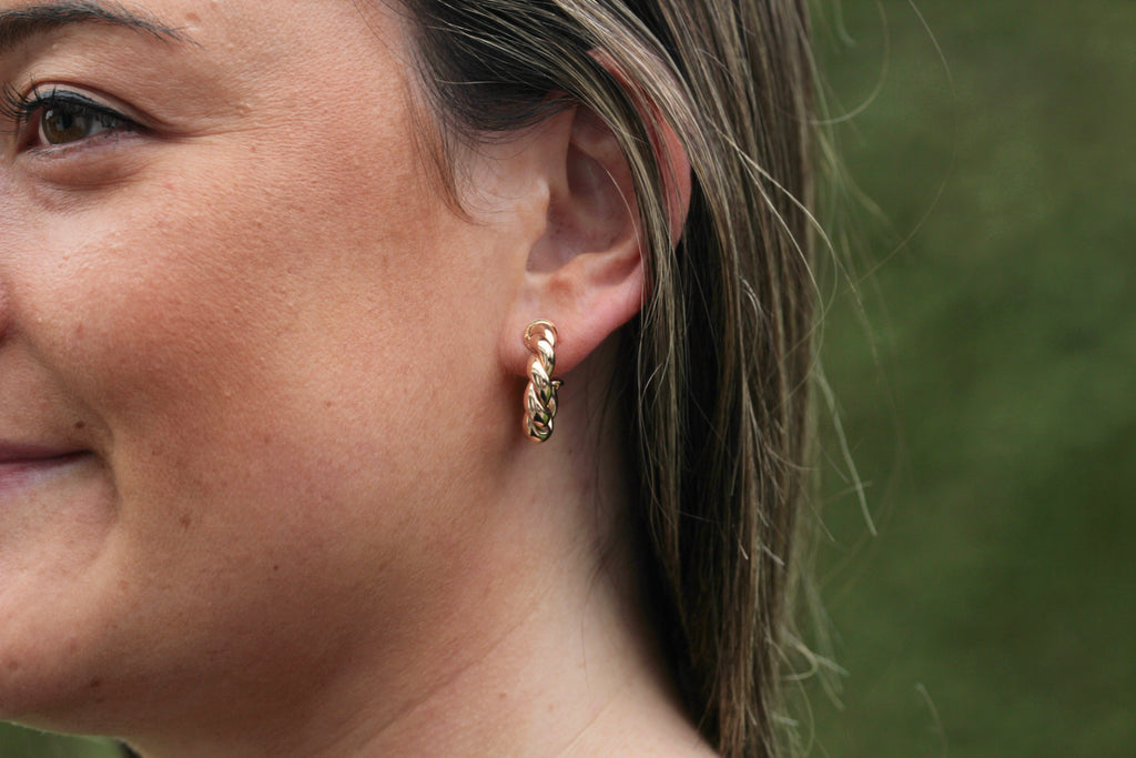 Chunky Twist Open Hoops
