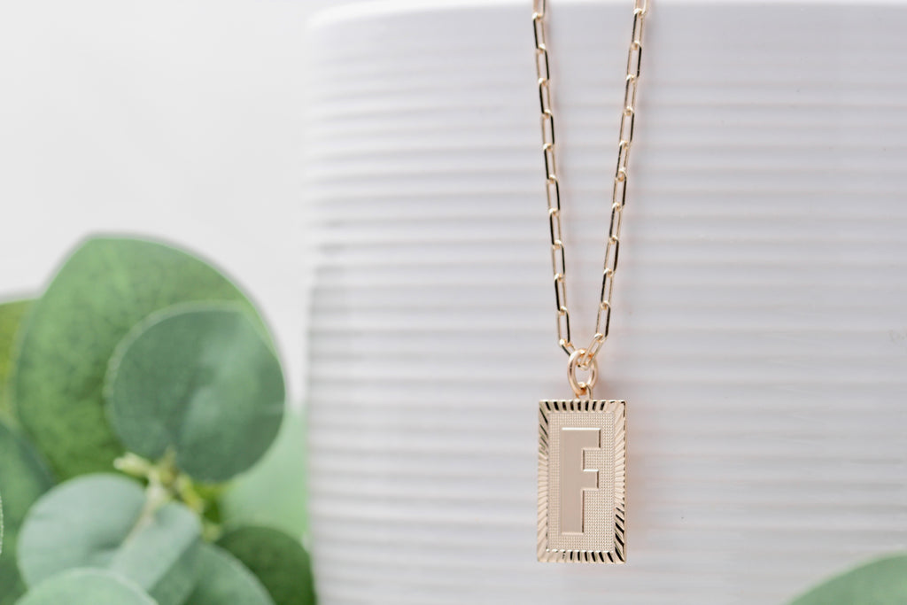 Gold Filled Letter Pendant Necklace