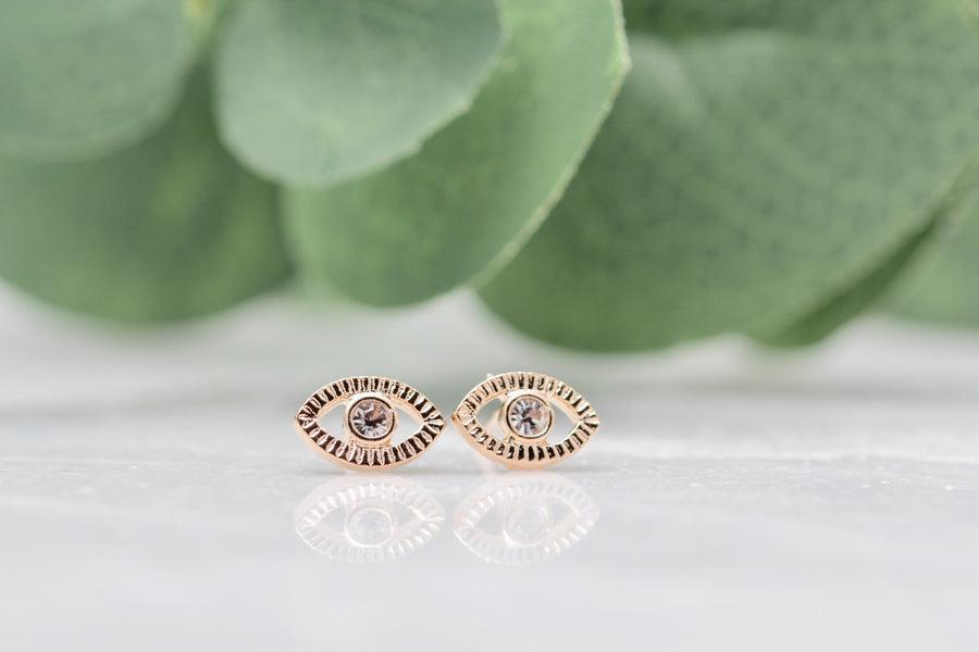 Gold Filled Evil Eye Studs