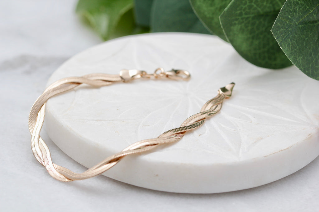 Braided Herring Bone Bracelet