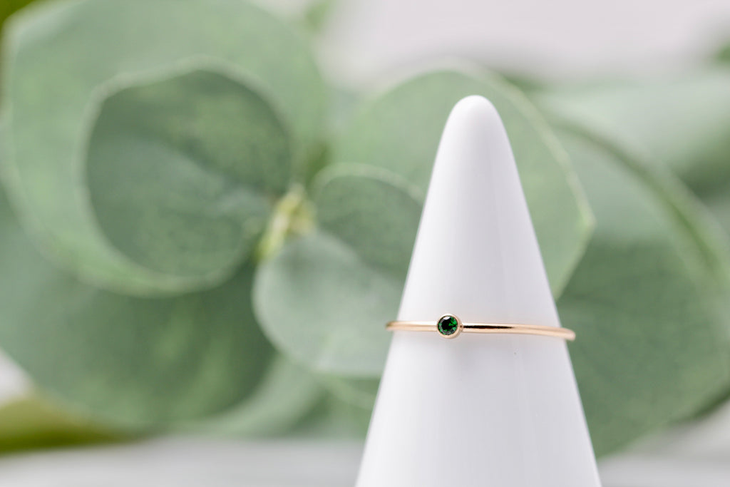 Micro Birthstone Stacking Ring