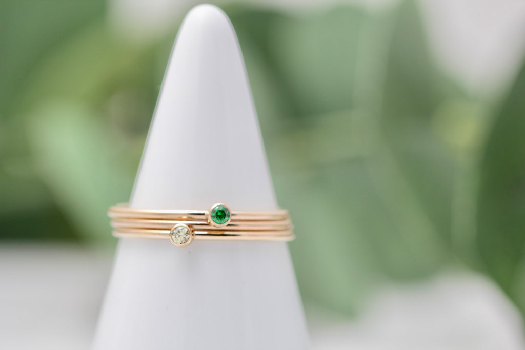 Micro Birthstone Stacking Ring