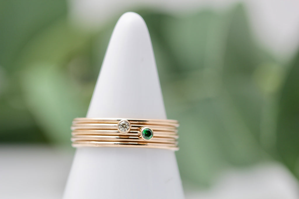 Micro Birthstone Stacking Ring