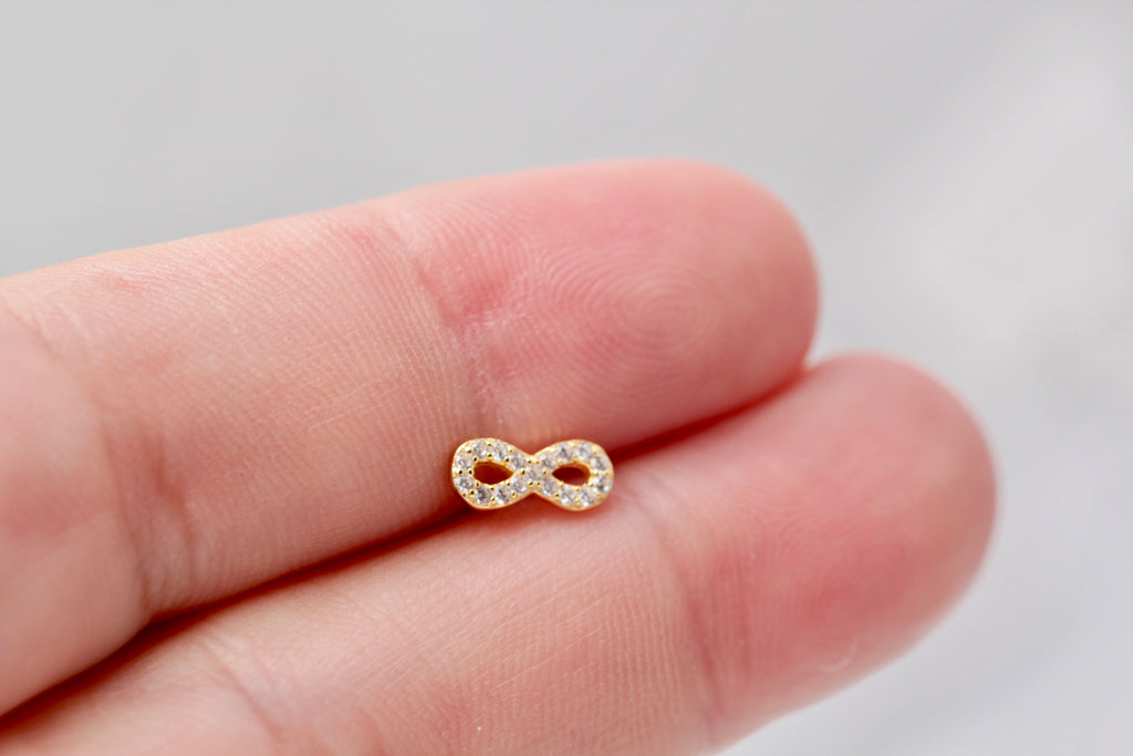 Tiny Pave Infinity Studs