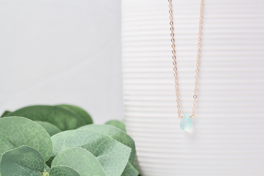 Teardrop Gemstone Necklace