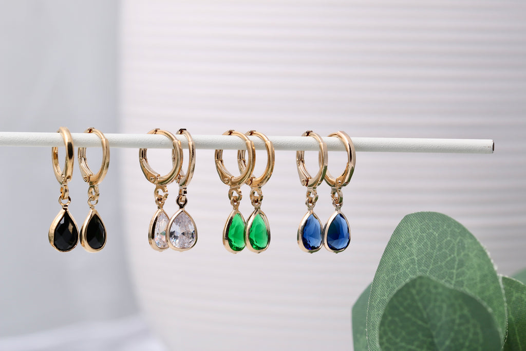 Teardrop Crystal Huggies