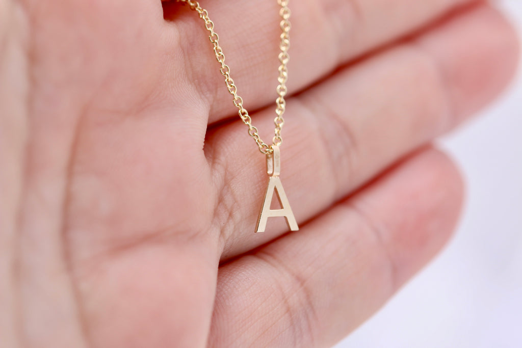 10K Petite Initial Necklace