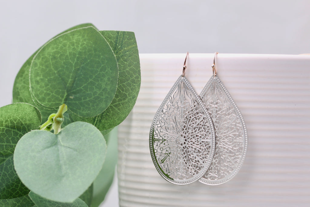 Teardrop Filigree Earrings