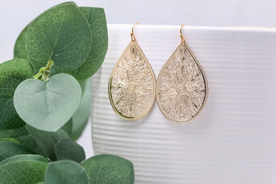 Teardrop Filigree Earrings