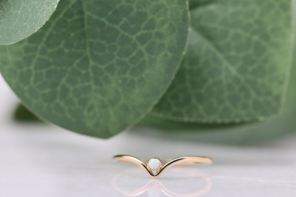 Opal Chevron Ring