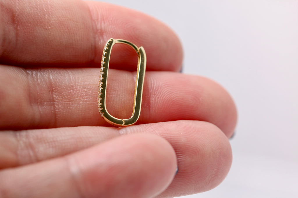 CZ Rounded Rectangle Hoops