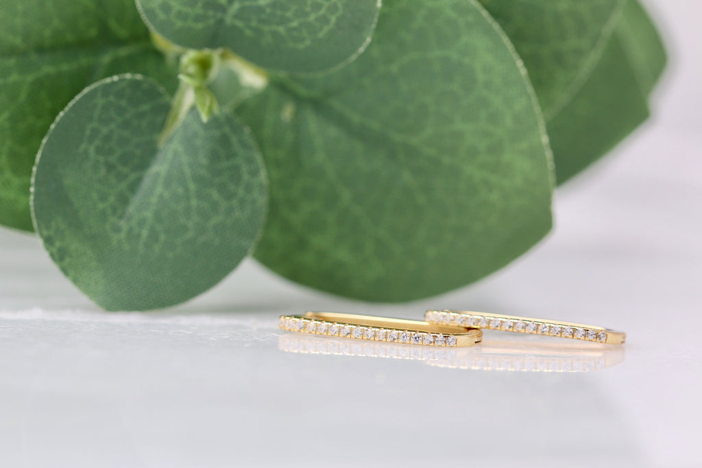 CZ Rounded Rectangle Hoops