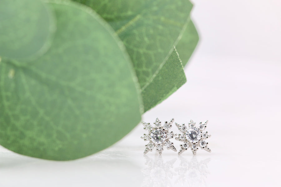 Crystal Snowflake Studs