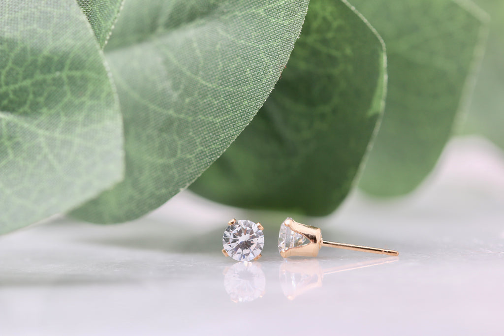 Gold Filled Round CZ Studs