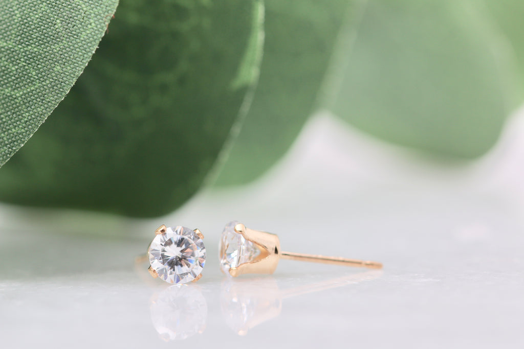 Gold Filled Round CZ Studs