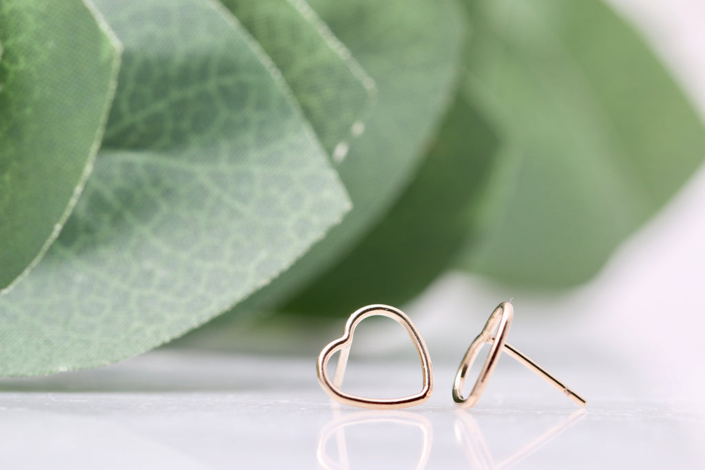 Sterling or Gold Filled Open Heart Studs