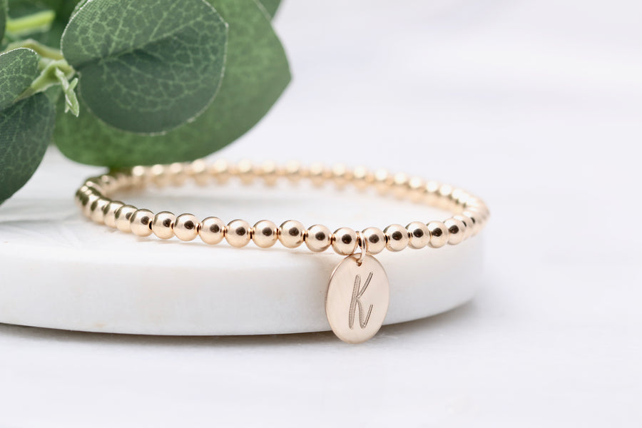 Custom Beaded Engraved Bracelet