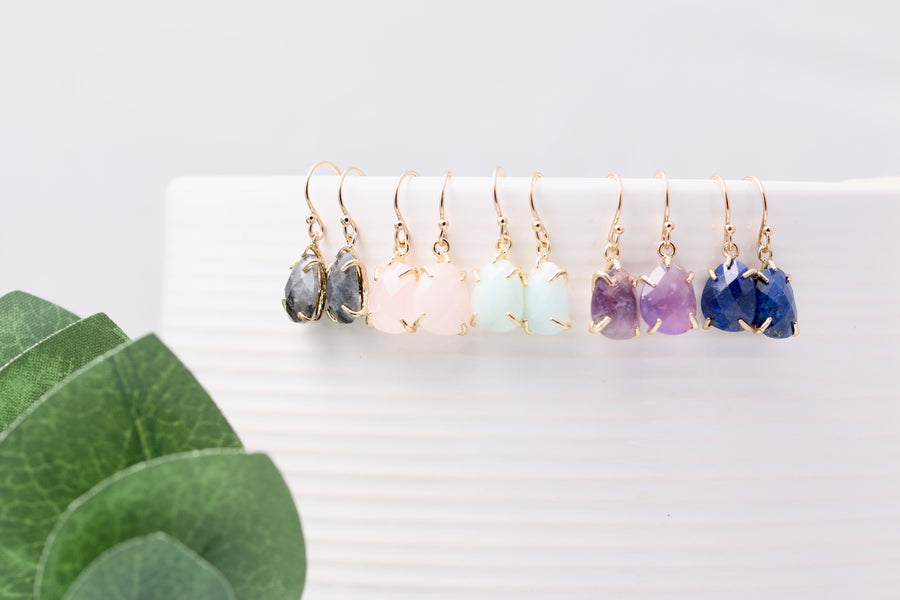 Gemstone Claw Earrings