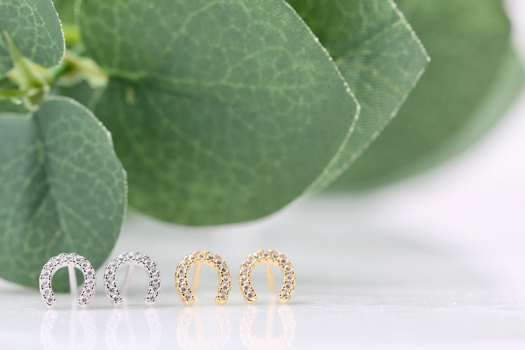 CZ Horseshoe Studs