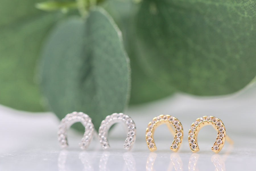 CZ Horseshoe Studs