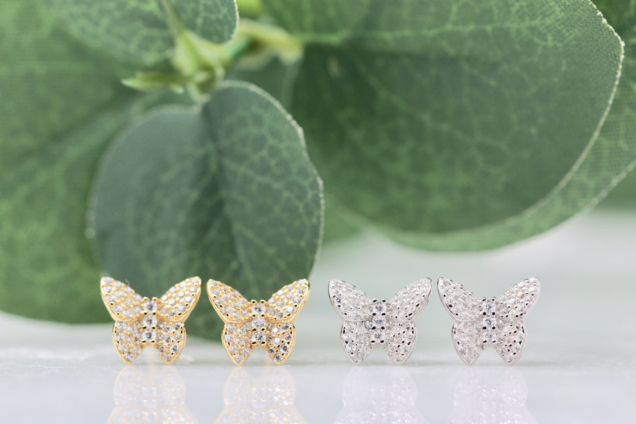 Pave Butterfly Studs