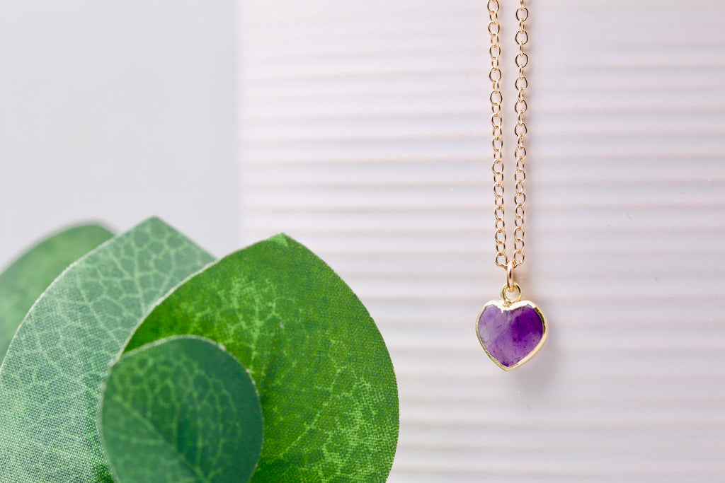 Secret Treasure Heart Gemstone Necklace - Ruby Red – Gabi The Label