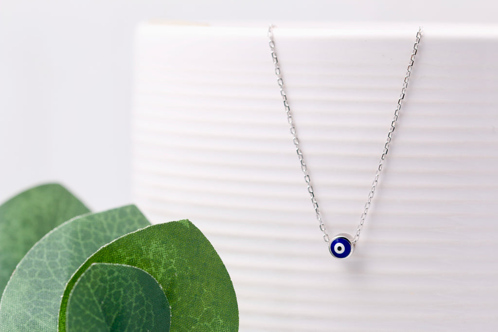 Sterling Silver Evil Eye Necklace – Cassiopi