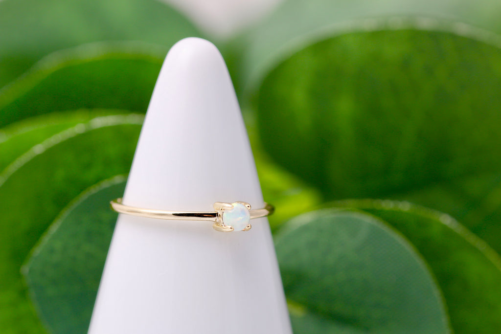 Micro Dot Opal Ring