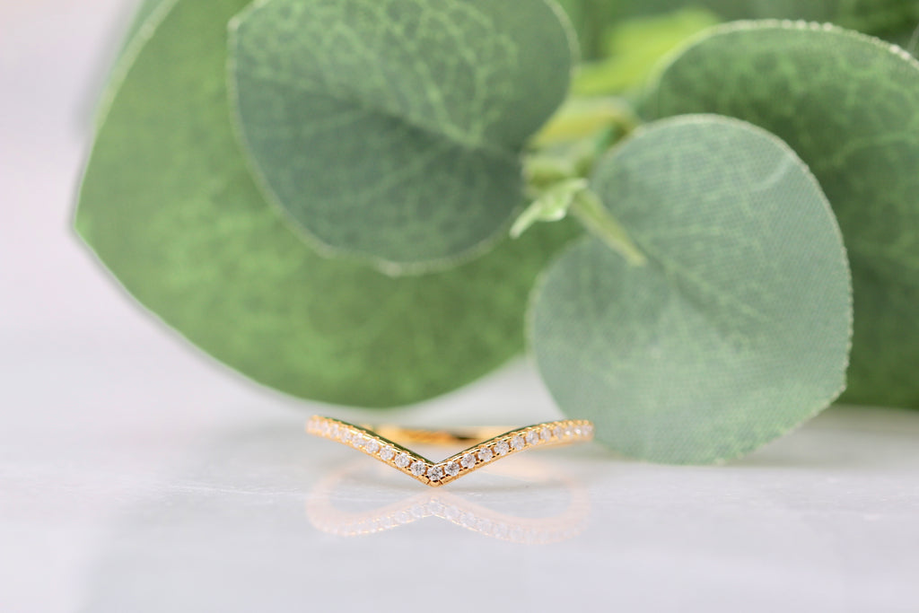CZ Chevron Ring