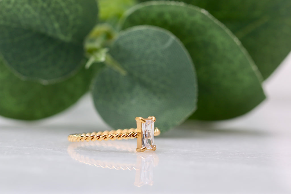 CZ Coloured Baguette Ring