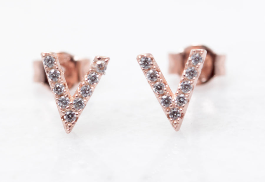 Crystal V Studs