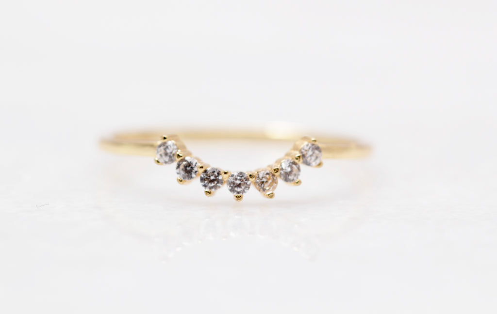 Petite Crystal Arc Ring
