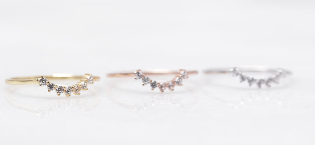 Petite Crystal Arc Ring